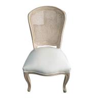 Rattan back & leather seat Louis chairs